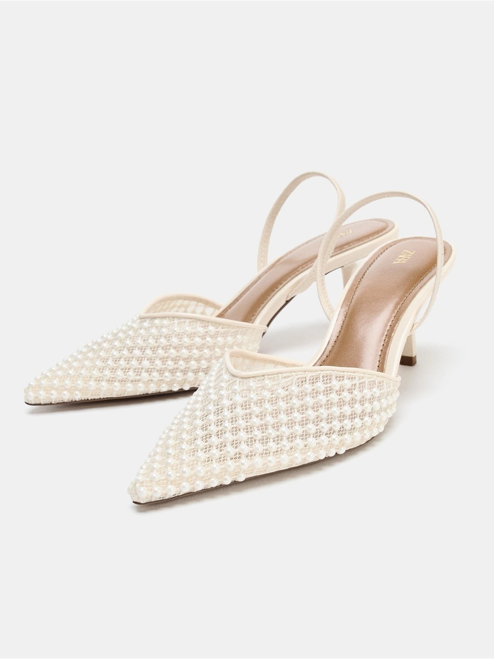 Zara Pearl Kitten Heels